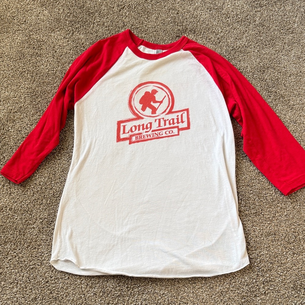 Women's Red and White Raglan Tee